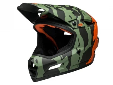 Bell "Sanction 2 DLX MIPS" Fullface Helmet - Ravine Matte Dark Green/Orange