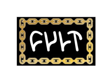 Cult "Chain Logo" Sticker - Black/Gold