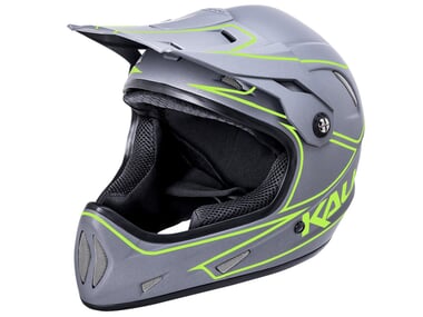 Kali Protectives "Alpine" Fullface Helm - Matt Grey/Neon Yellow