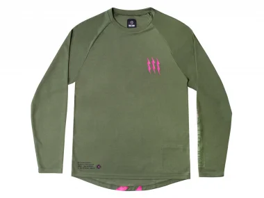 Muc-Off "Long Sleeve Riders" Trikot - Green/Pink