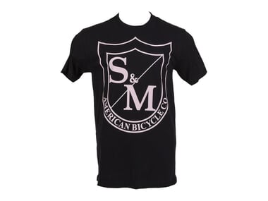 S&M Bikes "Big Shield" T-Shirt - Black/Pink