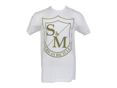 S&M Bikes "Big Shield" T-Shirt - White/Khaki