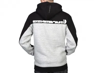 Stay Strong "Cut Off" Hooded Pullover - Black/Grey