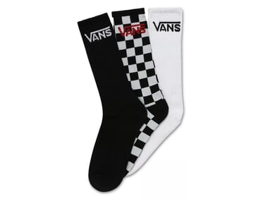 Vans "Classic Crew" Socks (3 Pair) - Black-Checkerboard