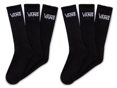 Vans "Classic Crew" Socks (6 Pair) - Black/White
