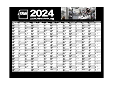 kunstform "2024" BMX Wandkalender - 594 x 841 mm (DIN A1)