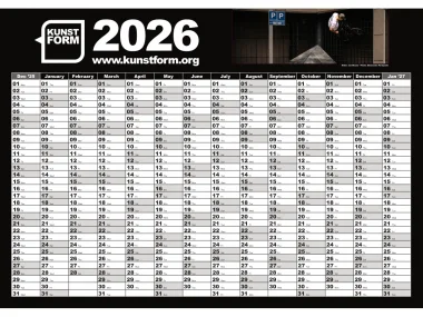 kunstform "2026" BMX Wandkalender - 594 x 841 mm (DIN A1)