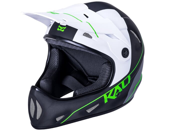 Kali Protectives "Alpine Carbon Pulse" Fullface Helm - Matt Black/Green