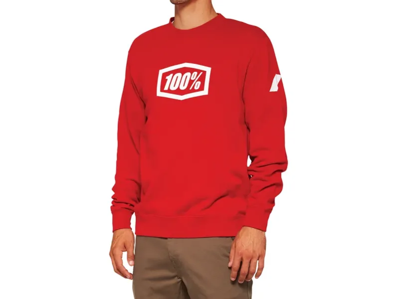 100 Percent "Icon Crewneck" Pullover - Deep Red