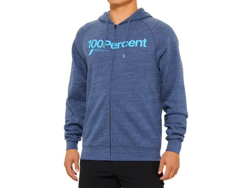 100 Percent "Kerv Fleece" Hooded Zipper - Heather Navy