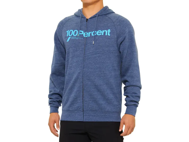 100 Percent "Kerv Fleece" Hooded Zipper - Heather Navy