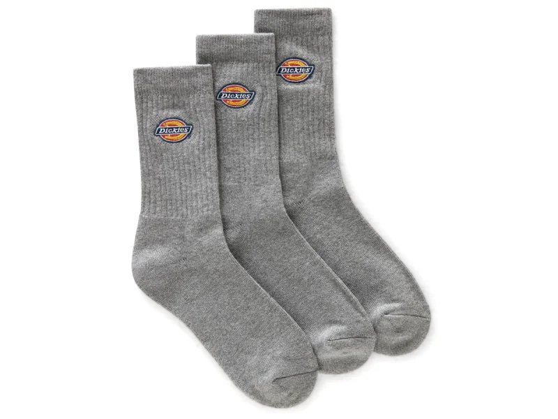 Dickies "Valley Grove" Socks (3 Pair) - Grey Melange