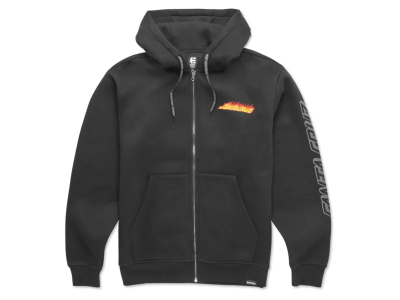 Etnies X Santa Cruz "Flame Tech" Hooded Zipper - Black