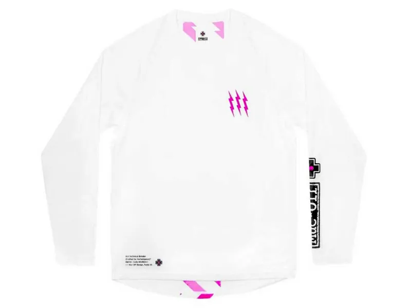 Muc-Off "Long Sleeve Riders" Trikot - White/Pink
