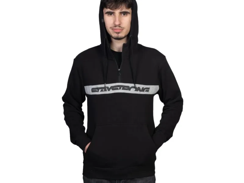 Stay Strong "Cut Stripe" Hooded Pullover - Black/Grey