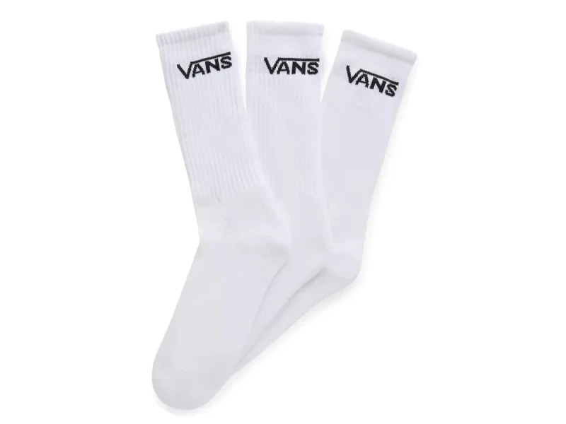 Vans "Classic Crew" Socks (3 Pair) - White/Black