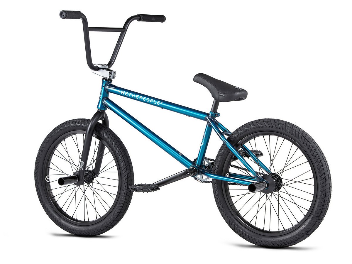 black and teal bmx bike